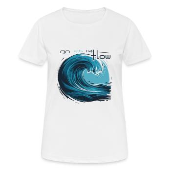 VAGUE. OCÉAN. SUIVEZ LE COURANT - T-shirt respirant Femme - blanc - Devant - AI Model Female 172 dark (172cm)