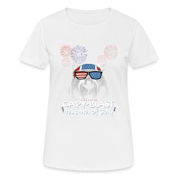 Capybara Proud Patriots - Viel Spaß mit Capy-Blast - Frauen T-Shirt atmungsaktiv - Weiß - Vorne - AI Model Female 172 dark (172cm)