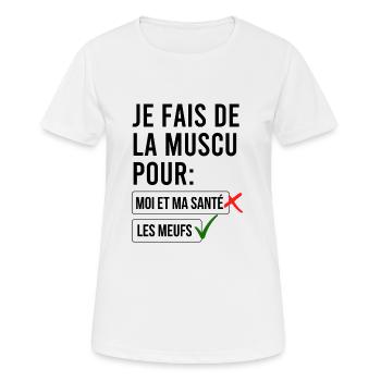 I do weight training for the girls - Women's Breathable T-Shirt - white - Front - AI Model Female 172 dark (172cm)
