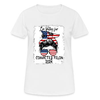 Je vote pour un criminel condamné - 2024 - T-shirt respirant Femme - blanc - Devant - AI Model Female 172 dark (172cm)