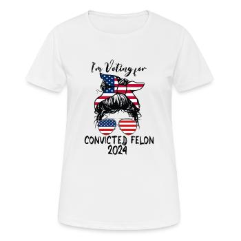 Je vote pour un criminel condamné - 2024 - T-shirt respirant Femme - blanc - Devant - AI Model Female 172 dark (172cm)