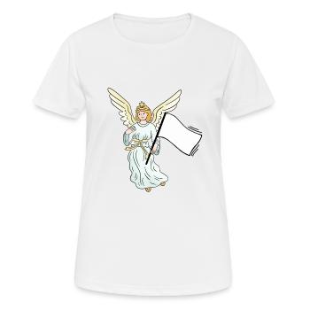 Engel Weltfrieden Fahne Peace - Frauen T-Shirt atmungsaktiv - Weiß - Vorne - AI Model Female 172 dark (172cm)