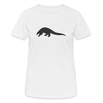 Pangolin Sillouhette T-Shirt Espèces Menacées - T-shirt respirant Femme - blanc - Devant - AI Model Female 172 dark (172cm)