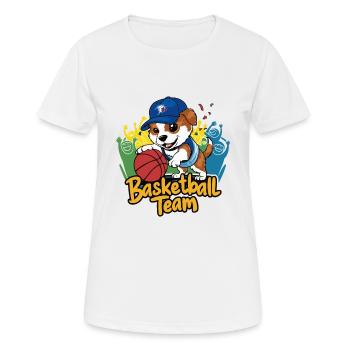 BASKETBALL. WELPE - Frauen T-Shirt atmungsaktiv - Weiß - Vorne - AI Model Female 172 dark (172cm)