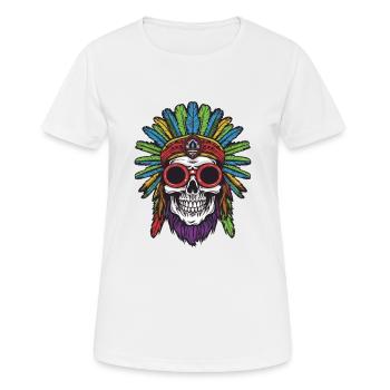 Apache Skull Indian - Women's Breathable T-Shirt - white - Front - AI Model Female 172 dark (172cm)