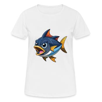 SCHWARZFLOSSEN-THUNFISCHVOGEL - Frauen T-Shirt atmungsaktiv - Weiß - Vorne - AI Model Female 172 dark (172cm)