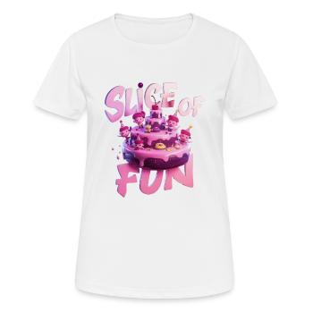 UN GÂTEAU, UNE TRANCHE DE PLAISIR - T-shirt respirant Femme - blanc - Devant - AI Model Female 172 dark (172cm)