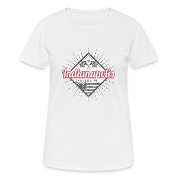 Indianapolis City, Indiana, États-Unis, États-Unis - T-shirt respirant Femme - blanc - Devant - AI Model Female 172 dark (172cm)