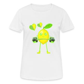 Lemon Poids Exercice Poids GYM Exercice Muscles - T-shirt respirant Femme - blanc - Devant - AI Model Female 172 dark (172cm)