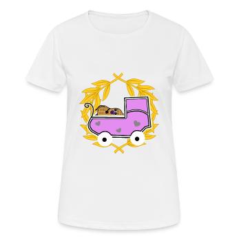 Cacahuète Enceinte Grossesse Naissance Bébé - T-shirt respirant Femme - blanc - Devant - AI Model Female 172 dark (172cm)