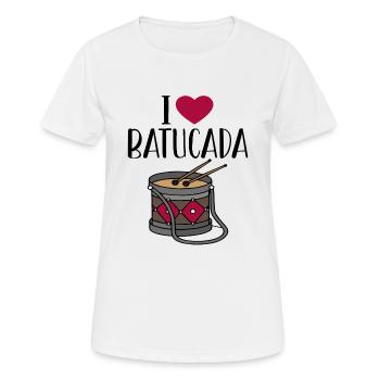 Batucada Drum Humor - Women's Breathable T-Shirt - white - Front - AI Model Female 172 dark (172cm)