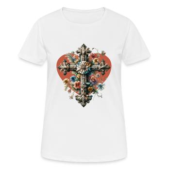 Croix Crucifix Halloween Croix Croix - T-shirt respirant Femme - blanc - Devant - AI Model Female 172 dark (172cm)