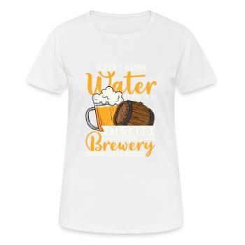 Brasserie d’eau drôle Brasseur de bière artisanale Homebrew - T-shirt respirant Femme - blanc - Devant - AI Model Female 172 dark (172cm)