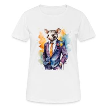 Costume Opossum Imprimé Animal Design Coloré - T-shirt respirant Femme - blanc - Devant - AI Model Female 172 dark (172cm)