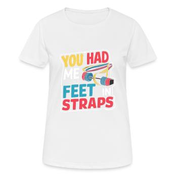 Tu m’avais aux pieds dans les sangles 57 - T-shirt respirant Femme - blanc - Devant - AI Model Female 172 dark (172cm)