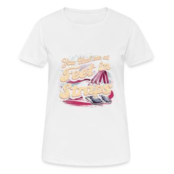 Tu m’avais aux pieds dans les sangles 58 - T-shirt respirant Femme - blanc - Devant - AI Model Female 172 dark (172cm)