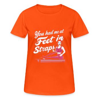 You Had Me At Feet In Straps 60 - Women's Breathable T-Shirt - neon orange - Front - AI Model Female 172 dark (172cm)