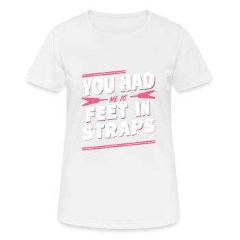 Tu m’avais aux pieds dans les sangles 62 - T-shirt respirant Femme - blanc - Devant - AI Model Female 172 dark (172cm)