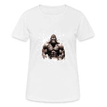 Gorille Bodybuilding Beast - T-shirt respirant Femme - blanc - Devant - AI Model Female 172 dark (172cm)