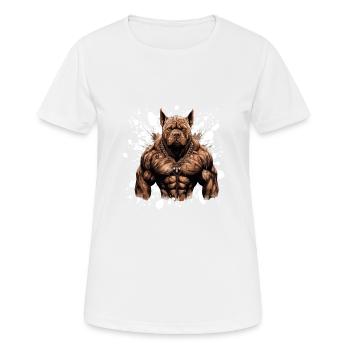 Dog Pit Muscles Bodybuilding Beast - Women's Breathable T-Shirt - white - Front - AI Model Female 172 dark (172cm)