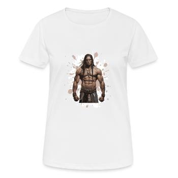 Chef de Musculation Muscles Indien - T-shirt respirant Femme - blanc - Devant - AI Model Female 172 dark (172cm)