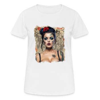 Pin Up Rock Ability Femme - T-shirt respirant Femme - blanc - Devant - AI Model Female 172 dark (172cm)