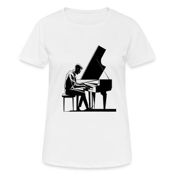 Pianist, der Klavier spielt - Frauen T-Shirt atmungsaktiv - Weiß - Vorne - AI Model Female 172 dark (172cm)