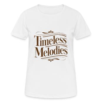 TYPOGRAPHIE VINTAGE. MÉLODIE INTEMPORELLE - T-shirt respirant Femme - blanc - Devant - AI Model Female 172 dark (172cm)