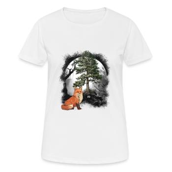 Renards, renards, habitants de la forêt, animaux de la forêt - T-shirt respirant Femme - blanc - Devant - AI Model Female 172 dark (172cm)