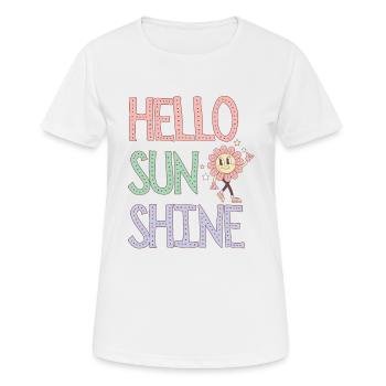 Hello Sunshine Blumen-Pastell - Frauen T-Shirt atmungsaktiv - Weiß - Vorne - AI Model Female 172 dark (172cm)