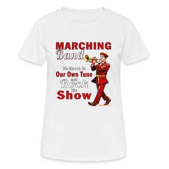 MARCHING BAND We March - Frauen T-Shirt atmungsaktiv - Weiß - Vorne - AI Model Female 172 dark (172cm)