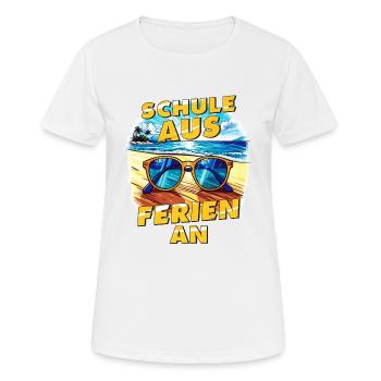 SCHULE AUS FERIEN AN - Frauen T-Shirt atmungsaktiv - Weiß - Vorne - AI Model Female 172 dark (172cm)