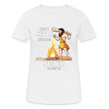 REAL GUYS CAN MAKE FIRE - Women's Breathable T-Shirt - white - Front - AI Model Female 172 dark (172cm)