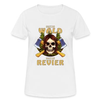 SKULL AXE MY FOREST MY TERRITORY - Women's Breathable T-Shirt - white - Front - AI Model Female 172 dark (172cm)