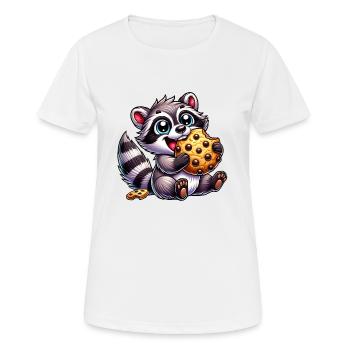 Süßer Waschbär Keks Dessert Nachtisch Süßigkeit - Frauen T-Shirt atmungsaktiv - Weiß - Vorne - AI Model Female 172 dark (172cm)
