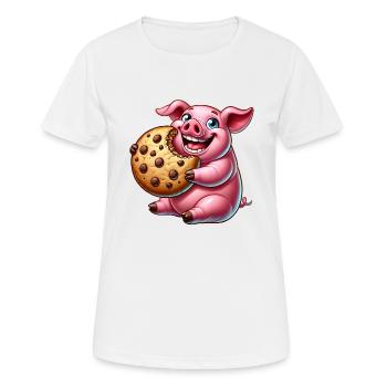 Süßes Schwein Cookie Nachtisch Leckereien - Frauen T-Shirt atmungsaktiv - Weiß - Vorne - AI Model Female 172 dark (172cm)