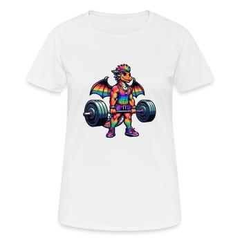 Rainbow Dragon Deadlifting - Frauen T-Shirt atmungsaktiv - Weiß - Vorne - AI Model Female 172 dark (172cm)