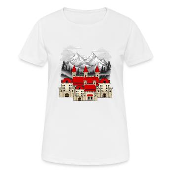 König Könige Märchen Schloss Festung Gurg Ritter - Frauen T-Shirt atmungsaktiv - Weiß - Vorne - AI Model Female 172 dark (172cm)