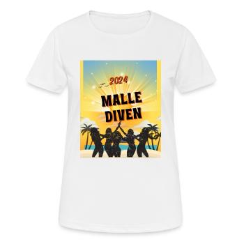 Malle Diven - Frauen T-Shirt atmungsaktiv - Weiß - Vorne - AI Model Female 172 dark (172cm)