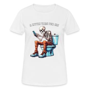 SKELETON TOILET UN PEU DE TEMPS POUR MOI - T-shirt respirant Femme - blanc - Devant - AI Model Female 172 dark (172cm)