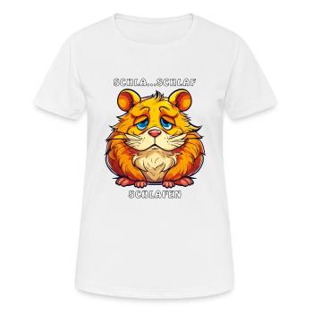 HAMSTER SCHLA...SCHLAF SCHLAFEN - Frauen T-Shirt atmungsaktiv - Weiß - Vorne - AI Model Female 172 dark (172cm)
