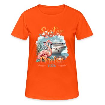 Sister Cruise 2026 - Frauen T-Shirt atmungsaktiv - Neonorange - Vorne - AI Model Female 172 dark (172cm)