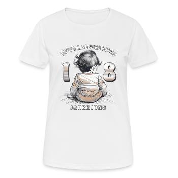 KIND 18. GEBURTSTAG - Frauen T-Shirt atmungsaktiv - Weiß - Vorne - AI Model Female 172 dark (172cm)