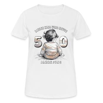 CHILD 50TH BIRTHDAY - Women's Breathable T-Shirt - white - Front - AI Model Female 172 dark (172cm)