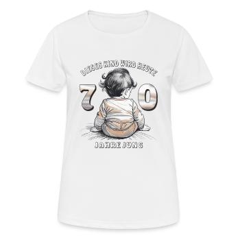CHILD 70TH BIRTHDAY - Women's Breathable T-Shirt - white - Front - AI Model Female 172 dark (172cm)