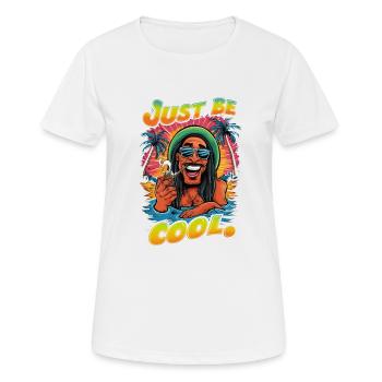 rasta - just be cool - jamaïque - T-shirt respirant Femme - blanc - Devant - AI Model Female 172 dark (172cm)