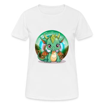 Drache Kinder Drachen Kind - Frauen T-Shirt atmungsaktiv - Weiß - Vorne - AI Model Female 172 dark (172cm)