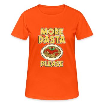 Plus de pâtes s’il vous plaît 2 - T-shirt respirant Femme - orange néon - Devant - AI Model Female 172 dark (172cm)
