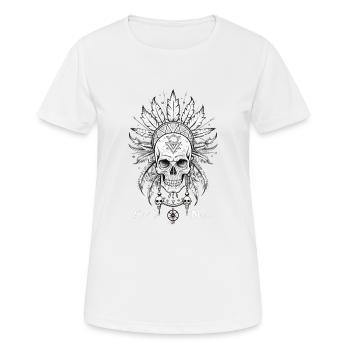 CRÂNE ET PLUMES, MARQUE DE L’ - T-shirt respirant Femme - blanc - Devant - AI Model Female 172 dark (172cm)