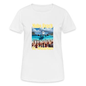 Maho Beach St. Maarten - Frauen T-Shirt atmungsaktiv - Weiß - Vorne - AI Model Female 172 dark (172cm)